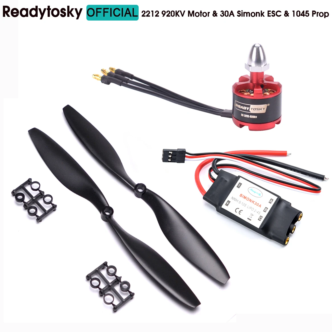 2212 920KV Brushless Motor CW / CCW + 30a simonk brushless ESC + 1045 Propeller for F450 F550 S550 F550 Quadcopter Frame