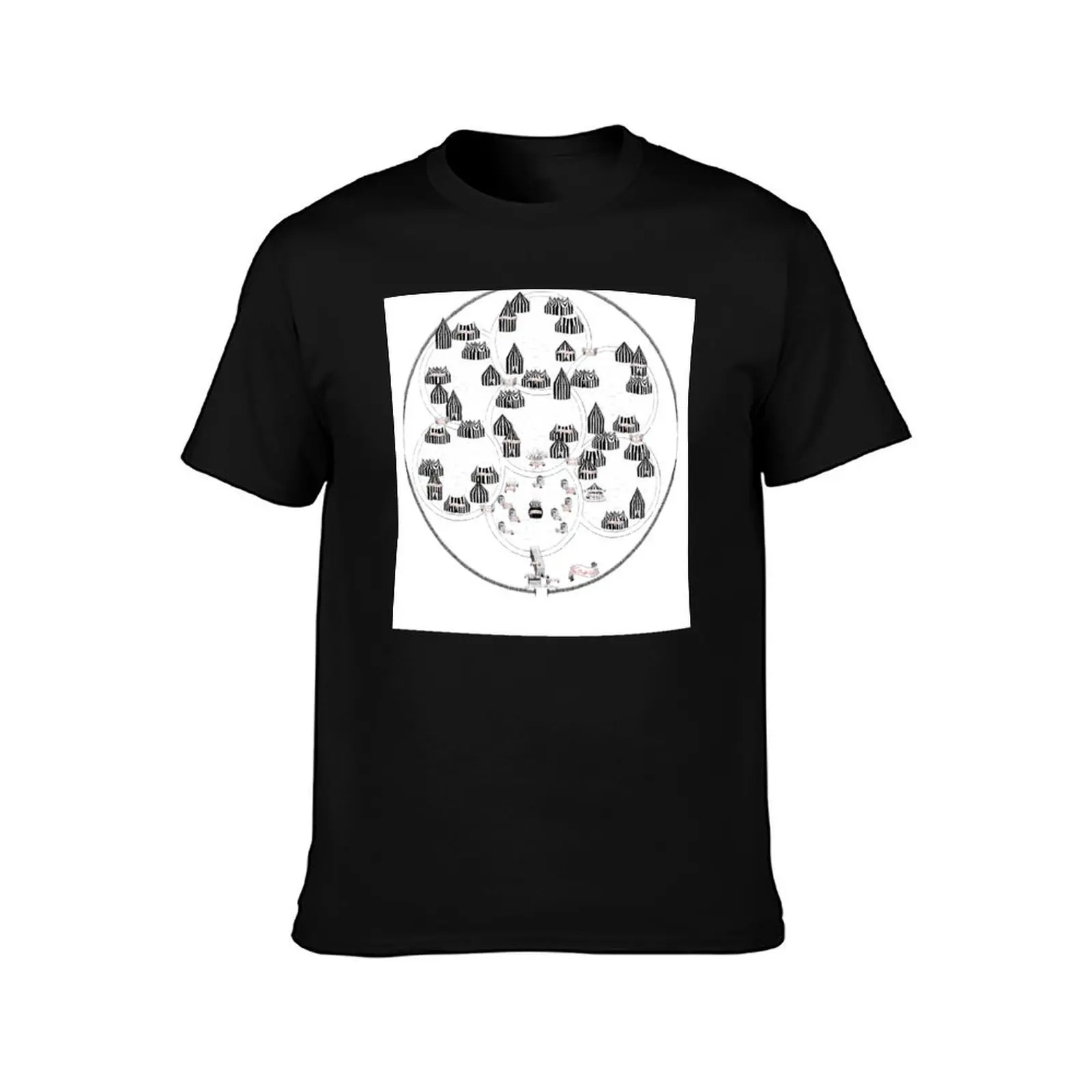 Map of the Night Circus T-Shirt Regular Fit Plain Tee Shirt
