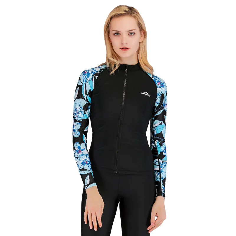 Sbart Surf Shirt Swimming Shirt Rash Vest Sun Protection Clothing Rush Guard UPF50+ Rashguard Printed Rash Guard For Women