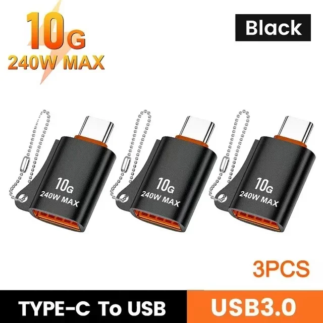 USB zu Typ-C Adapter 10A OTG USB 3.0 Typ C Stecker zu USB Buchse Konverter Schnelle Lade Datenübertragung für MacBook iPhone Samsung