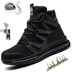 Men Work Safety Shoes Anti-smashing Steel Toe Cap Working Boots Construction Indestructible Work Soft-Soled Sneakers Men Shoes