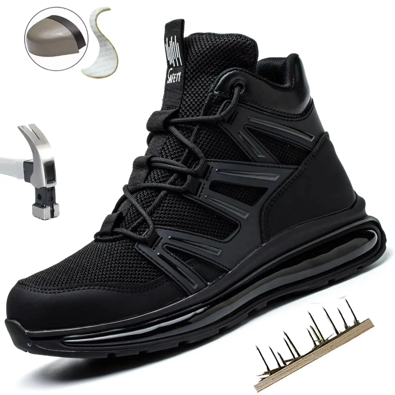 Men Work Safety Shoes Anti-smashing Steel Toe Cap Working Boots Construction Indestructible Work Soft-Soled Sneakers Men Shoes