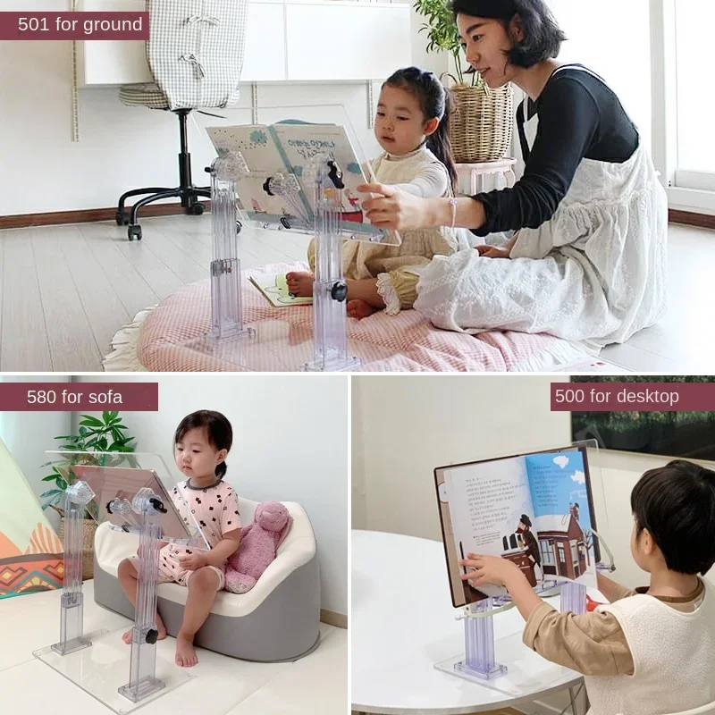 Children 'S Reading Rack Easel Book Clamping Appliance Transparent Adjustable Floor Lifting Portable