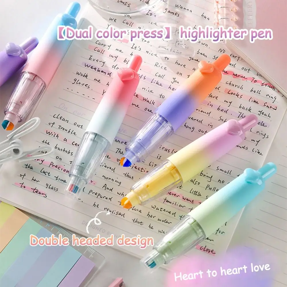 

3Pcs Two-color Press Highlighter Graffiti Fluorescent Pen Color Marker Pen Hand Account Pen DIY Marker Pen Boys Girls