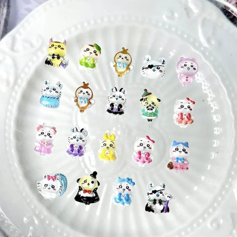 Random Mixed Resin Cute Cartoon Expression Rabbit Nail Charms 3D Animals Nail Art Decorations Accessories Manicure DIY Supplies