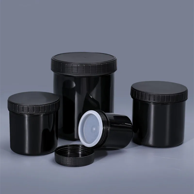 

10pcs 150-100ml Black Plastic Jar and Lid Plastic Bucket/Mask Jar/Cream Jar Empty Cosmetic Containers Makeup Box