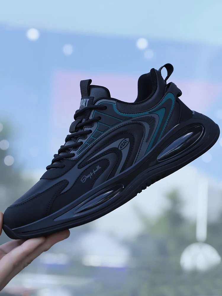 

Men's Winter Warm Fce Lined Leather Surface Casual Sport oes Bla Dad oes Versatile Autumn Sle round Toe Breathable