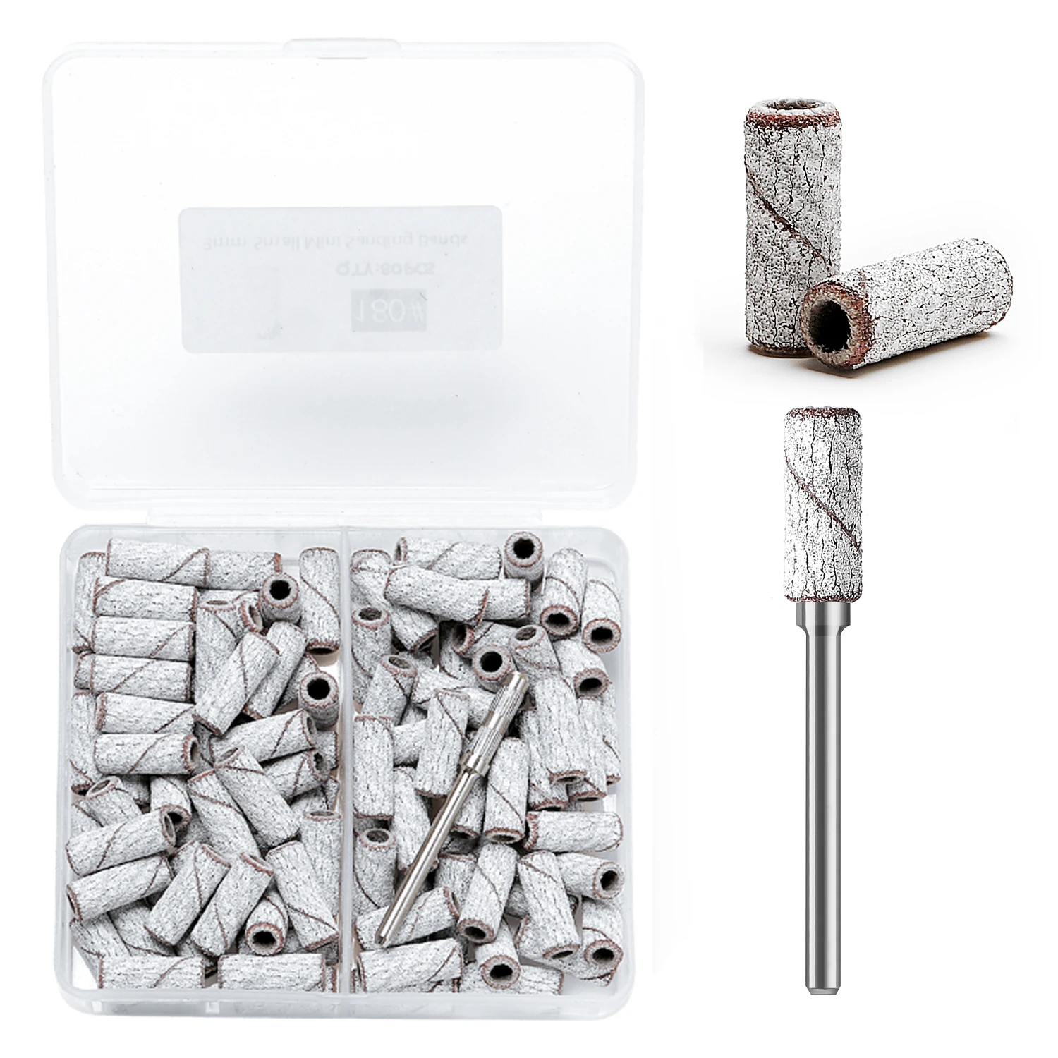 80 個ミニ 3 ミリメートルサンディングキャップバンド研削ヘッドネイルバッファ電気マニキュアマシンネイルドリルアクセサリーツール