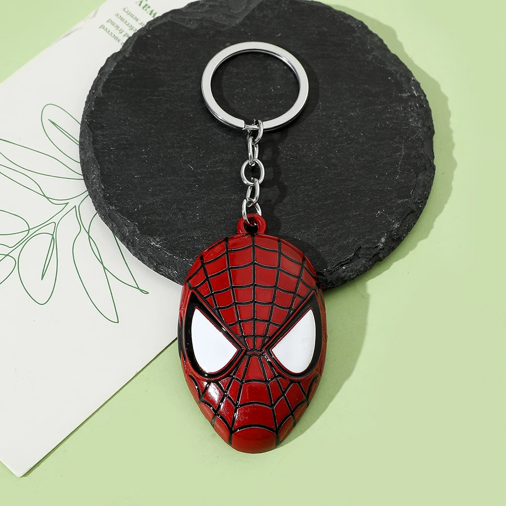 Avengers Spiderman Schlüsselanhänger Modischer Charm Superhelden-Spiderman-Masken-Anhänger Auto-Schlüsselring Accessoire Trendiges Geschenk für Männer – Detail 3