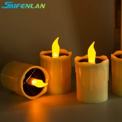 Flickering Solar Tea Light Candles, sem chama, ao ar livre, impermeável, Festa de Natal, Jardim, Home Decor, 6pcs