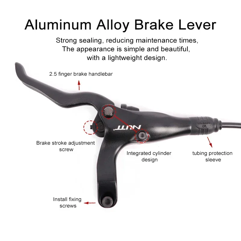 NUTT-A1 Bicycle Oil Brake Set MTB Bike Universal / Hydraulic Disc Brake Double Acting Piston Left Rear Right Front Cycling Parts