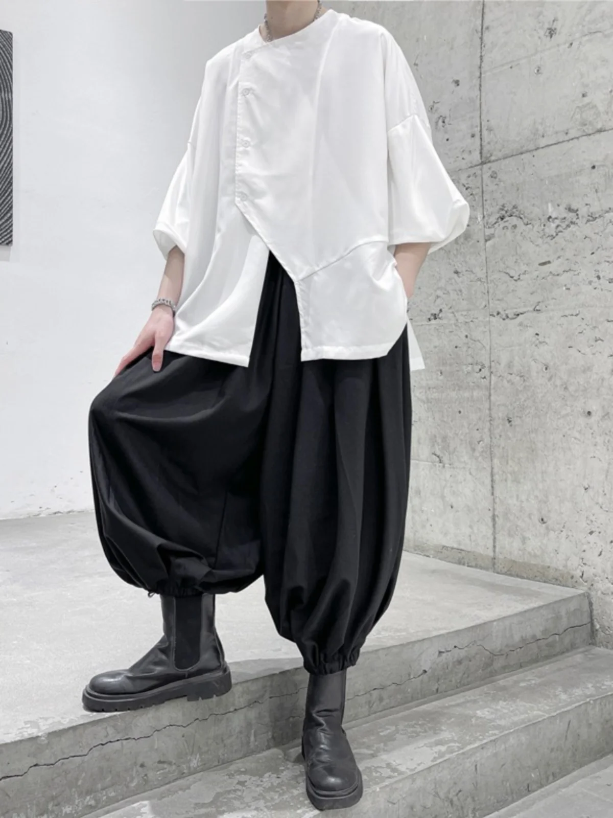 Tannt Women Pant Fashion Black High Waist Ankle-length Pants Vintage Casual Loose Women Bloomers Pants 2024 New