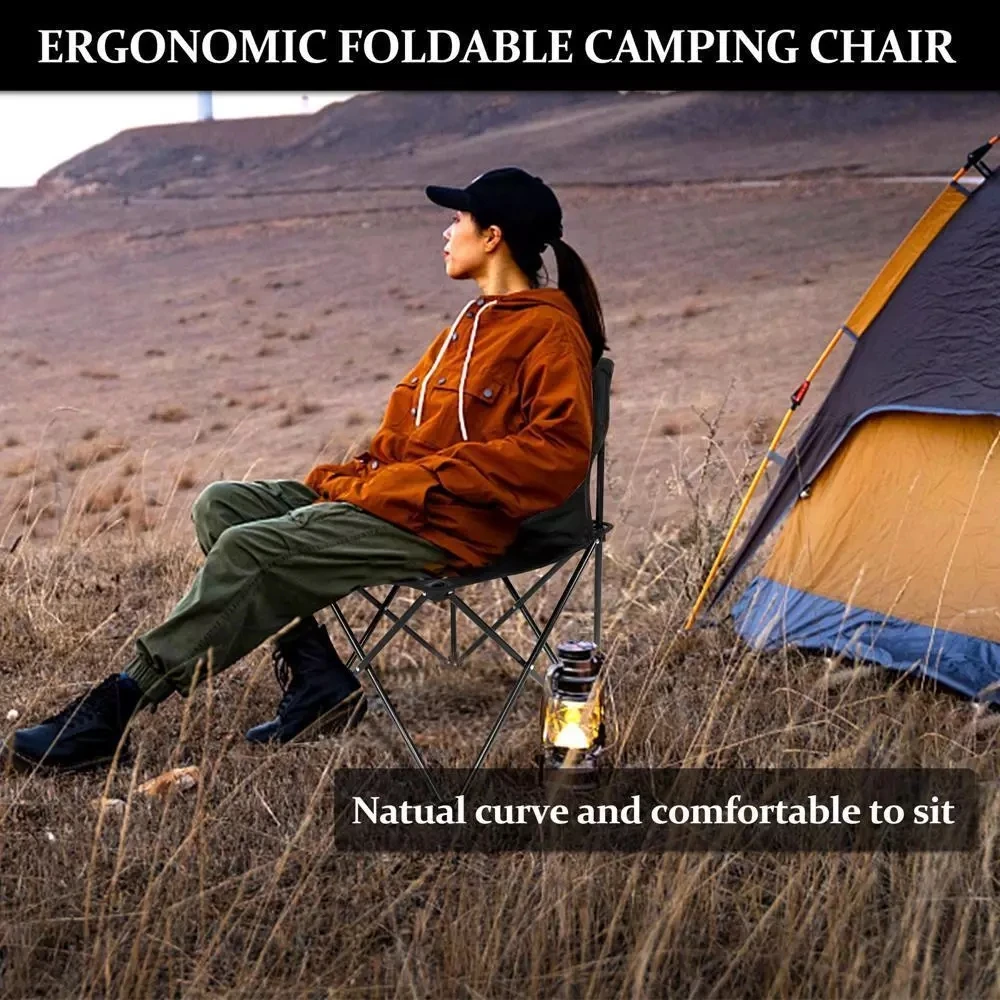 Outdoor Foldable Chair Camping Chair with Side Pocket Picnic Oxford Cloth Chairs Portable Beach Fishing Chairs Outdoor Chair