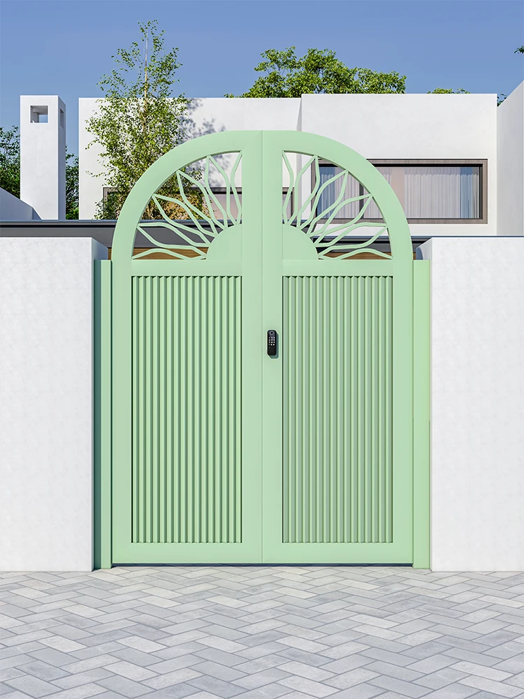 European aluminum alloy garden portal outside garden Villa Country yard gate Wrought iron self-built house electric double doors