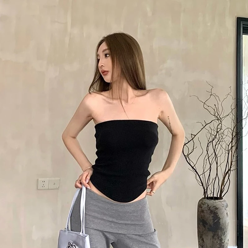 

Fashion Design Elastic Slim Tube Top Women's Summer New Sweet And Spicy Style Temperament Versatile Top