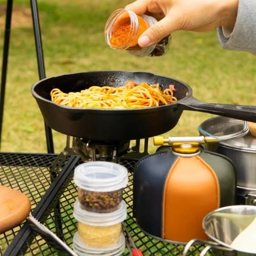 Portable Camping Spice Kit 5 Bottles Container Bag Travel Spice Container Clear Bottles Compact Size Condiment Container