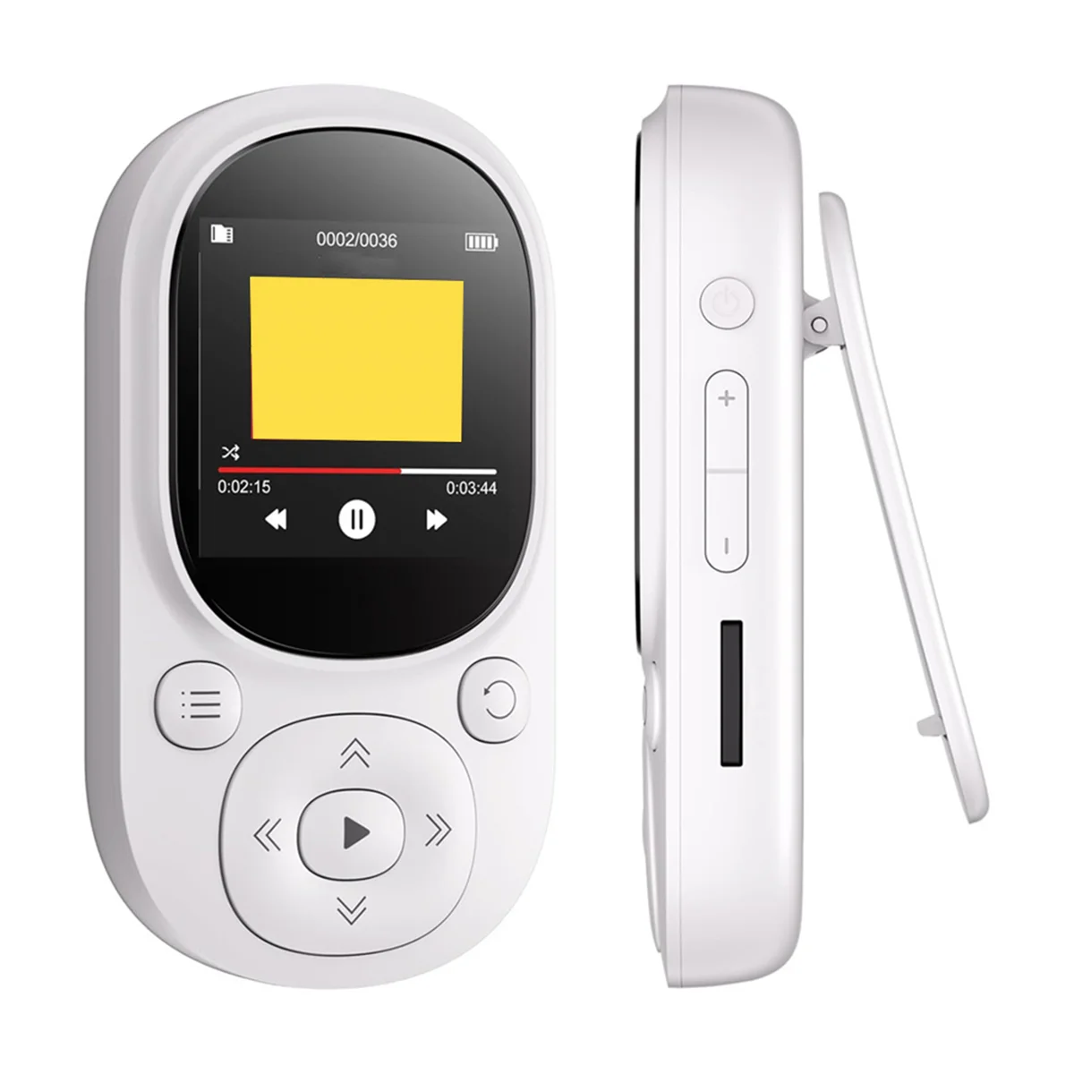 New 32GB Clip MP3 Player Portable Music Player Bluetooth Mp3 Mp4 Player with FM Radio Recording Pedometer for Kids-White