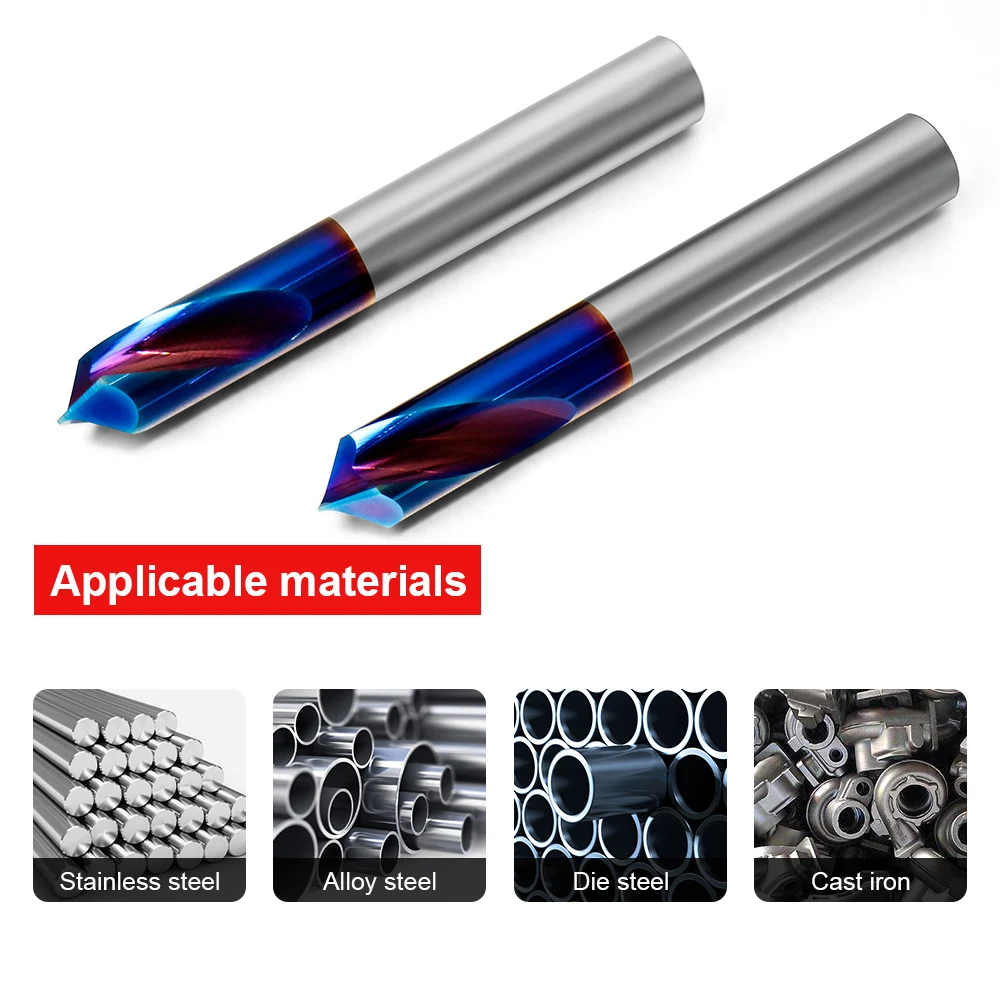 Imagem -05 - Carbide Chanfro End Mill Stub Broca Spot Hrc65 Começando a Localização do Bit Central Flautas Roteador Bit Máquinas-ferramentas Cnc 90 Graus