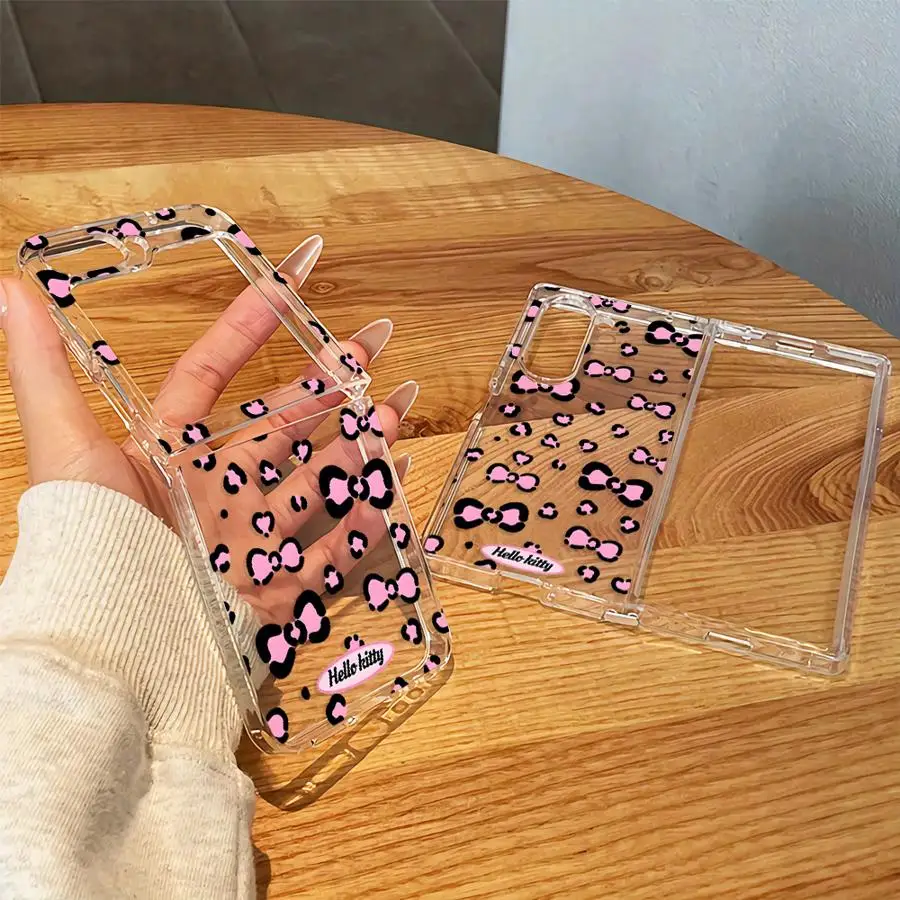 Transparent Soft Phone Cover Case for Samsung Galaxy Z Fold 8 Ultra Z Flip 6 5 4 3 Z Fold 7 6 5 4 3 ZFold8Ultra Sanrio Hello