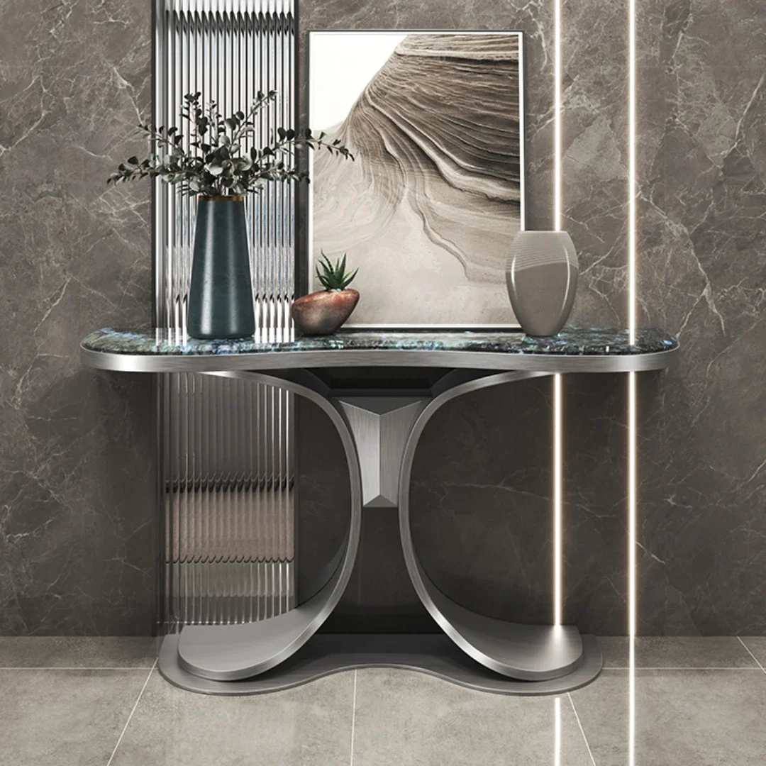 

Black-Capped Kingfisher Marble Porch Table Modern Minimalist Villa Home Marble Console Tables