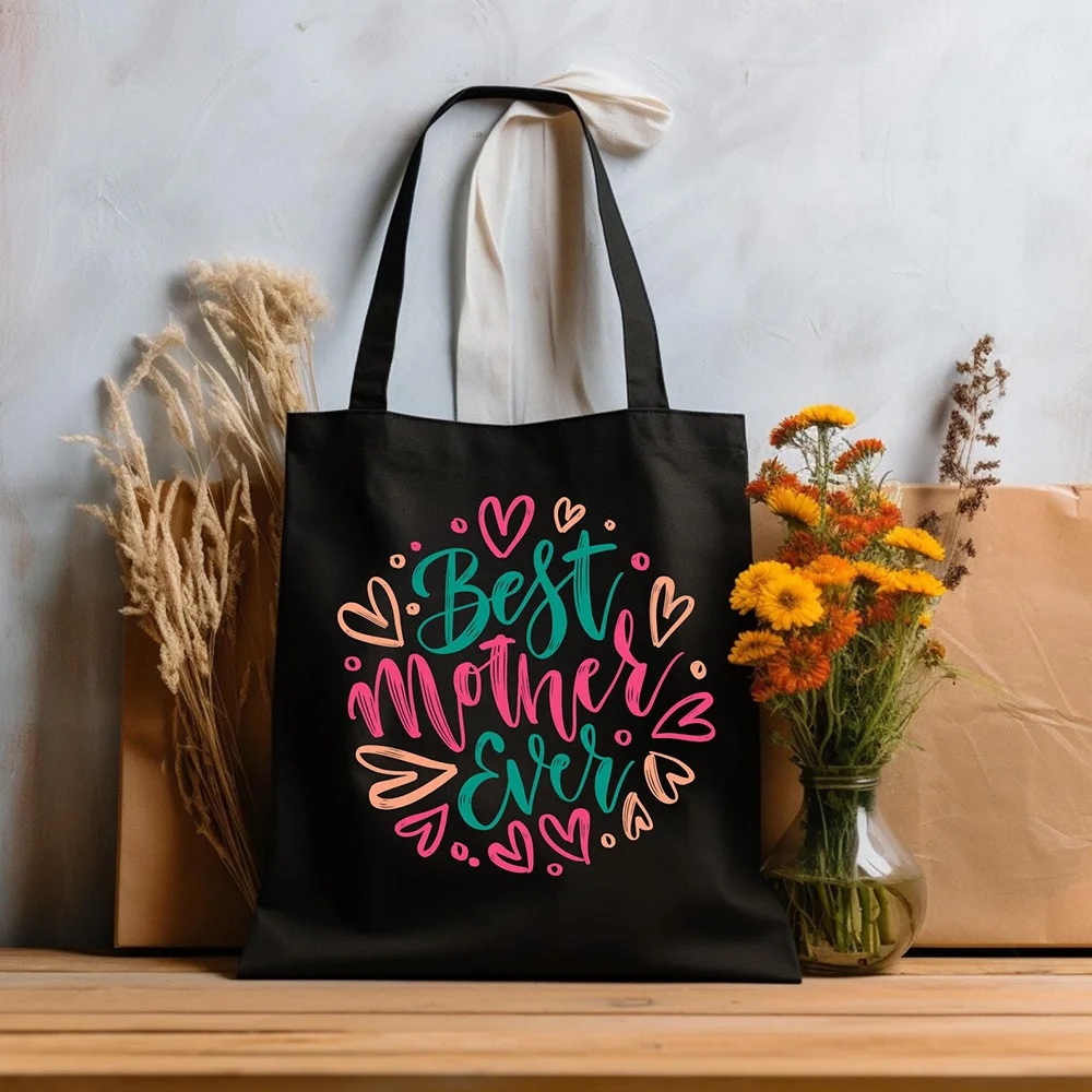

Lightweight Canvas Tote Bag Personalized Couple Photo Custom Date Text Print Casual Handbag For Women Anniversary Romantic Gift