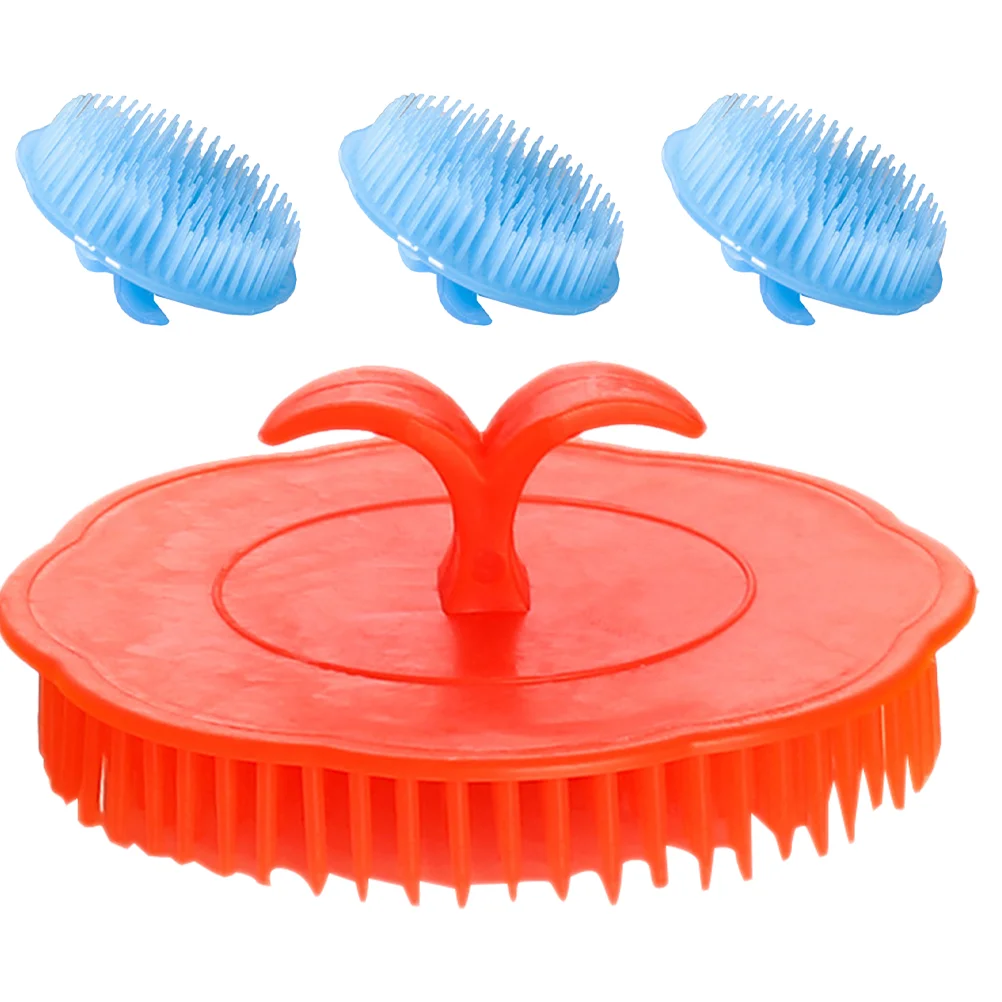 

4 Pcs Shampoo Comb Scalp Exfoliator Hair Care Exfoliate Scrub for Shower Massager Brush Head Scrubber Washing Grabber Dandruff