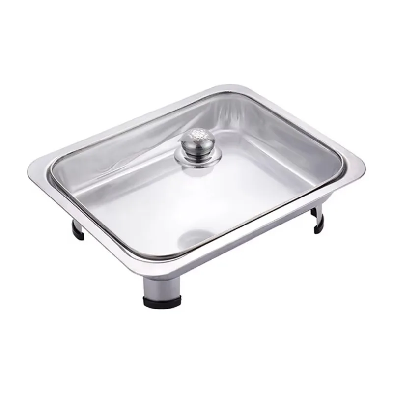 Stainless Steel Rectangle Chafing Dish Alcohol Buffet Food Warmer Serving High Mirror Polishing Hotel