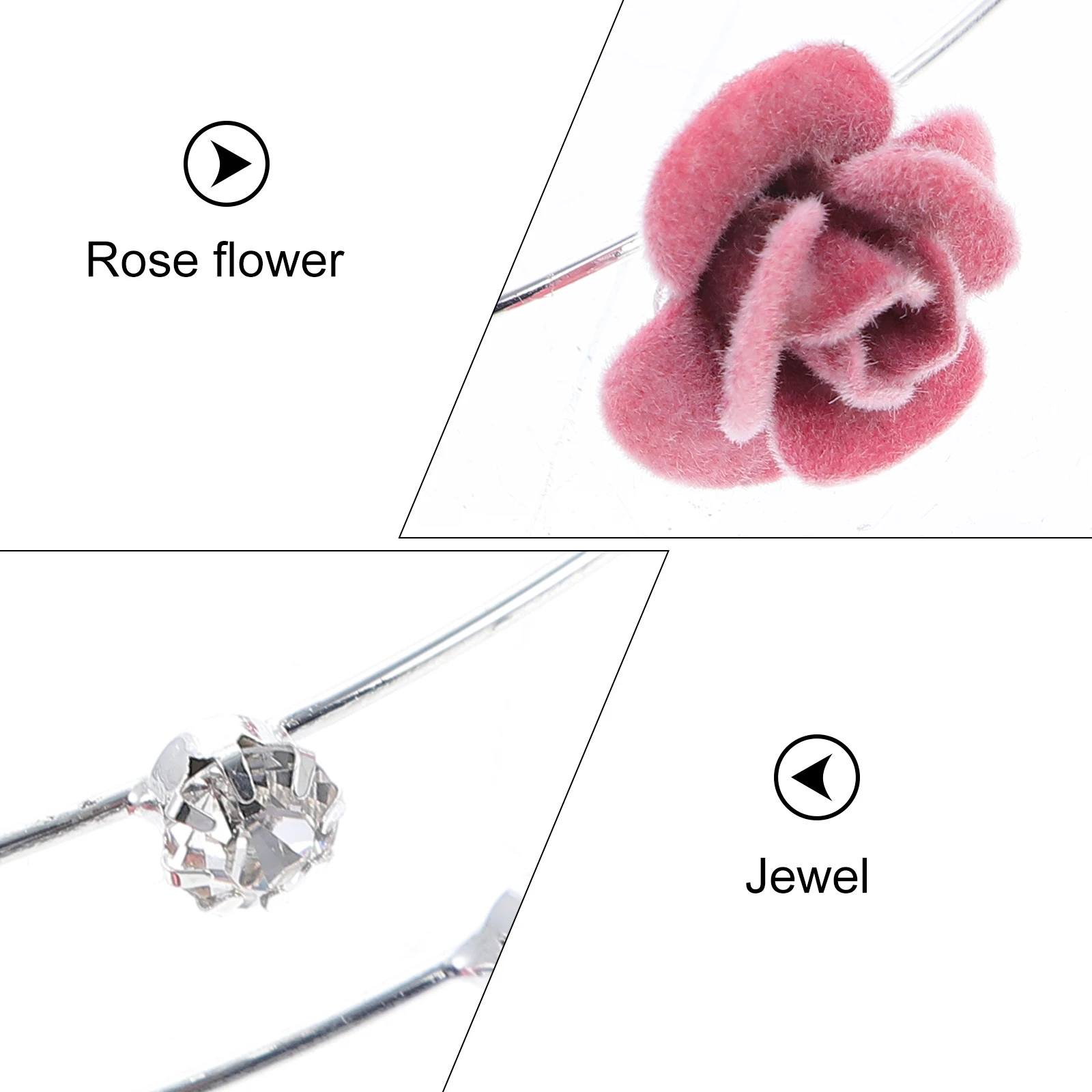 

Rhinestone Inlaid Head Hoop Zinc Alloy Exquisite Female Bride Pink Halloween Hair Accessories Double Layer Fashion Decor