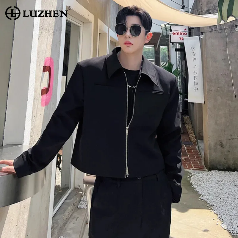 LUZHEN Fashion Autumn New Solid Color Design Jackets Trendy Elegant Men\'s High Quality Coats Korean Reviews Many Clothes LZ2537