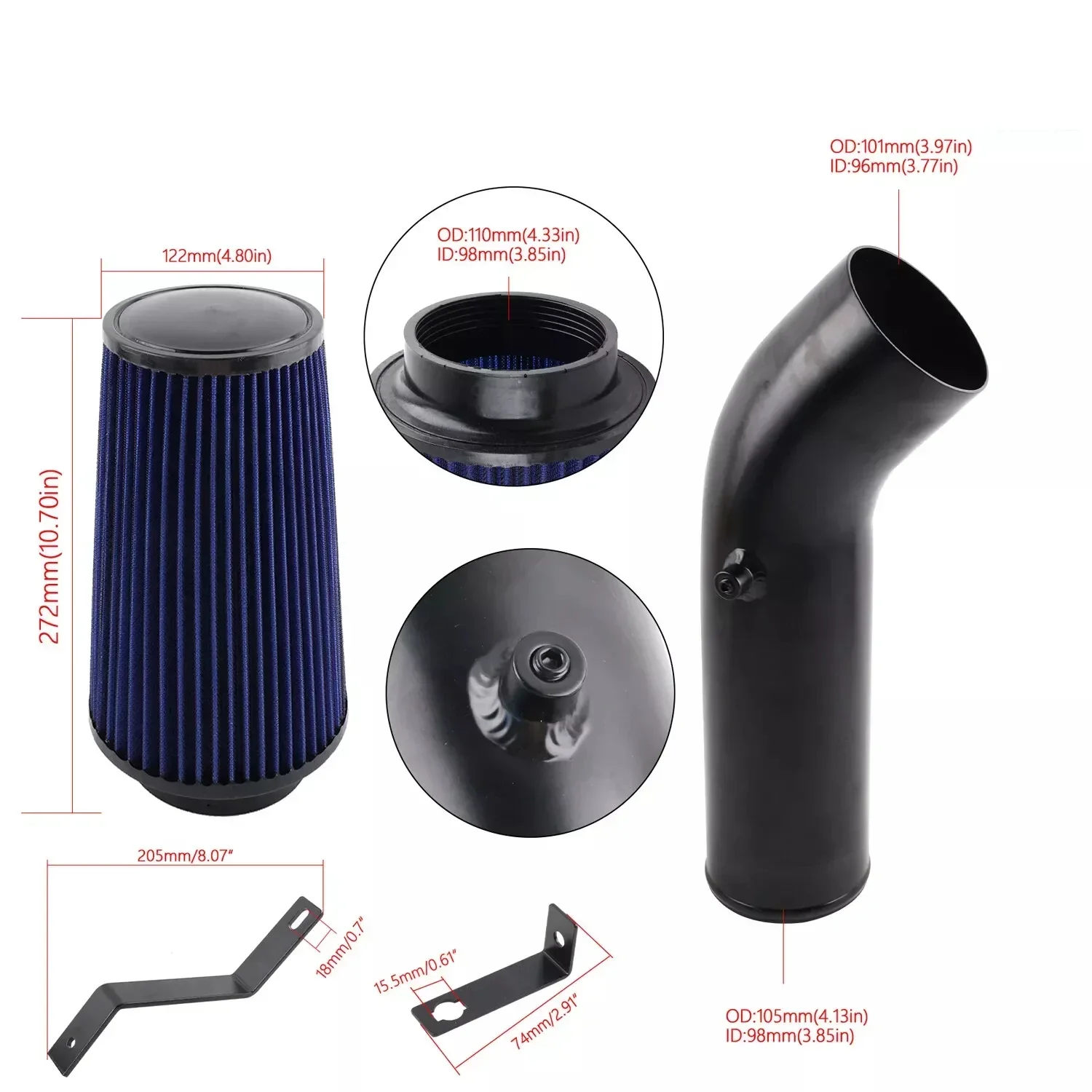 Racing Car Cold Air Intake Pipe Filter Kit For 1999.5-2003 F250 F350 F450 Super Duty 7.3L Powerstroke Diesel Engine Parts