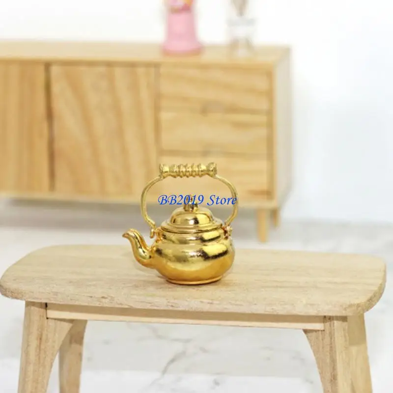 

Q0KB Миниатюрный чайник, модель сцены еды 1:12/1:6 для кукольного дома, небольшой кухонный аксессуар