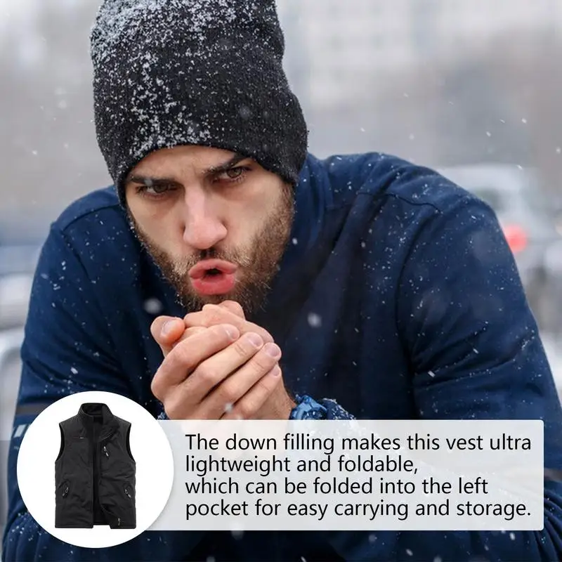 Outdoor Winter Vest For Men Thick Running Outerwear Lightweight Double-Sided Wear Men's Activewear For Hiking Mountaineering