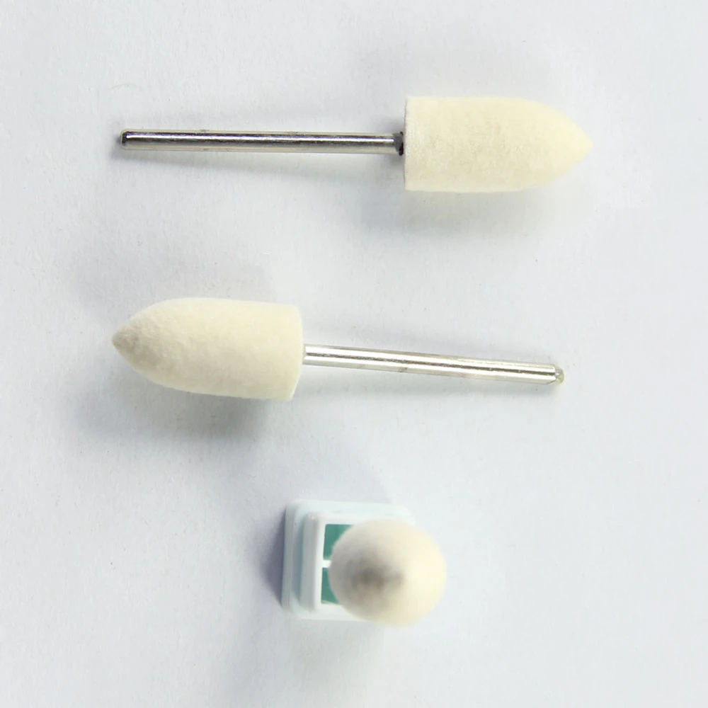 DTP-G9 9*18MM Dental Grinding Buffing 5pcs Flat Cone Wool Felt Polishing Brush For Low Speed Handpiece Dentistry Rotary Tool
