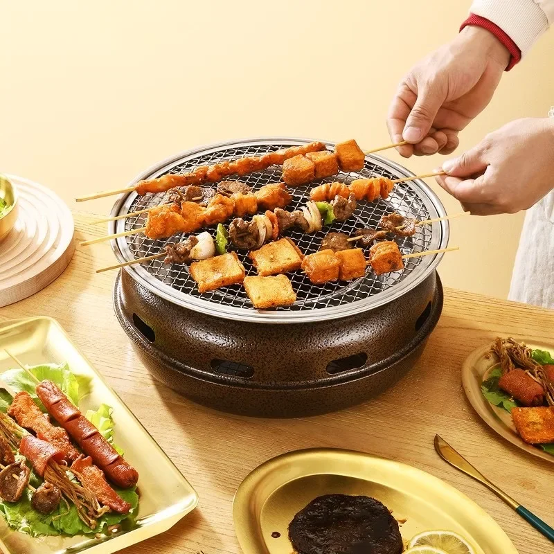 

Barbecue Grill Home Barbecue Outdoor Camping Charcoal BBQ Stove Grills Mesh Portable Smokeless Barbecue Grill Pan