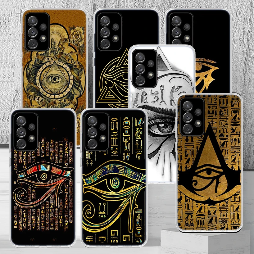 Sacred Eye of Horus Egypt Fresco Phone Case Cover For Samsung Galaxy A55 A54 A52 A53 A15 A14 A12 A13 A25 A24 A22 A23 A35 A34 A32