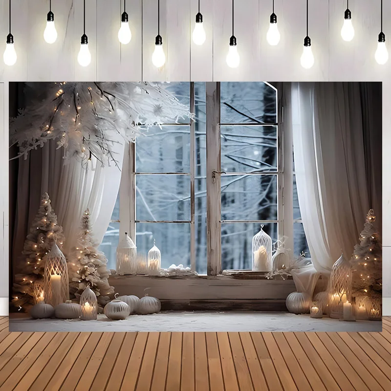 Christmas Day Flower Wreath Indoor Decoration Photography Backdrops Props Winter Wonderful Xmas Eve New Year Background RD-01