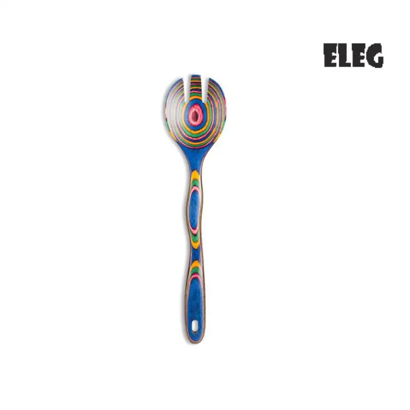 

ELEG-семикомпонентная деревянная кухонная утварь, набор ложек для супа, деревянные принадлежности для приготовления пищи, антипригарная большая красочная лопаточка, кухонные инструменты