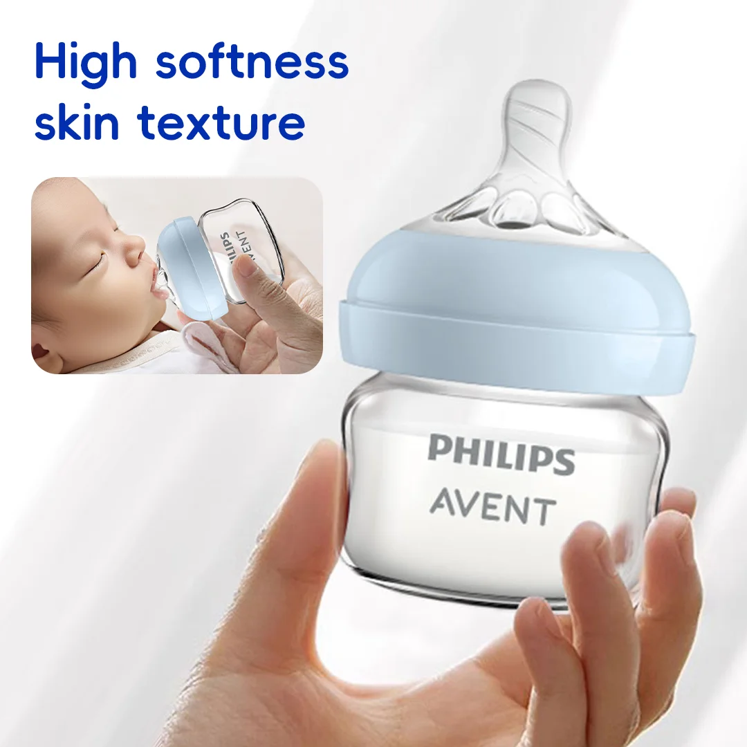 

PHILIPS AVENT Newborn Baby Bottle Wide Neck Anti-Colic Anti-Choking High Borosilicate Glass (60ml/125ml/160ml/240ml) -0-6+M