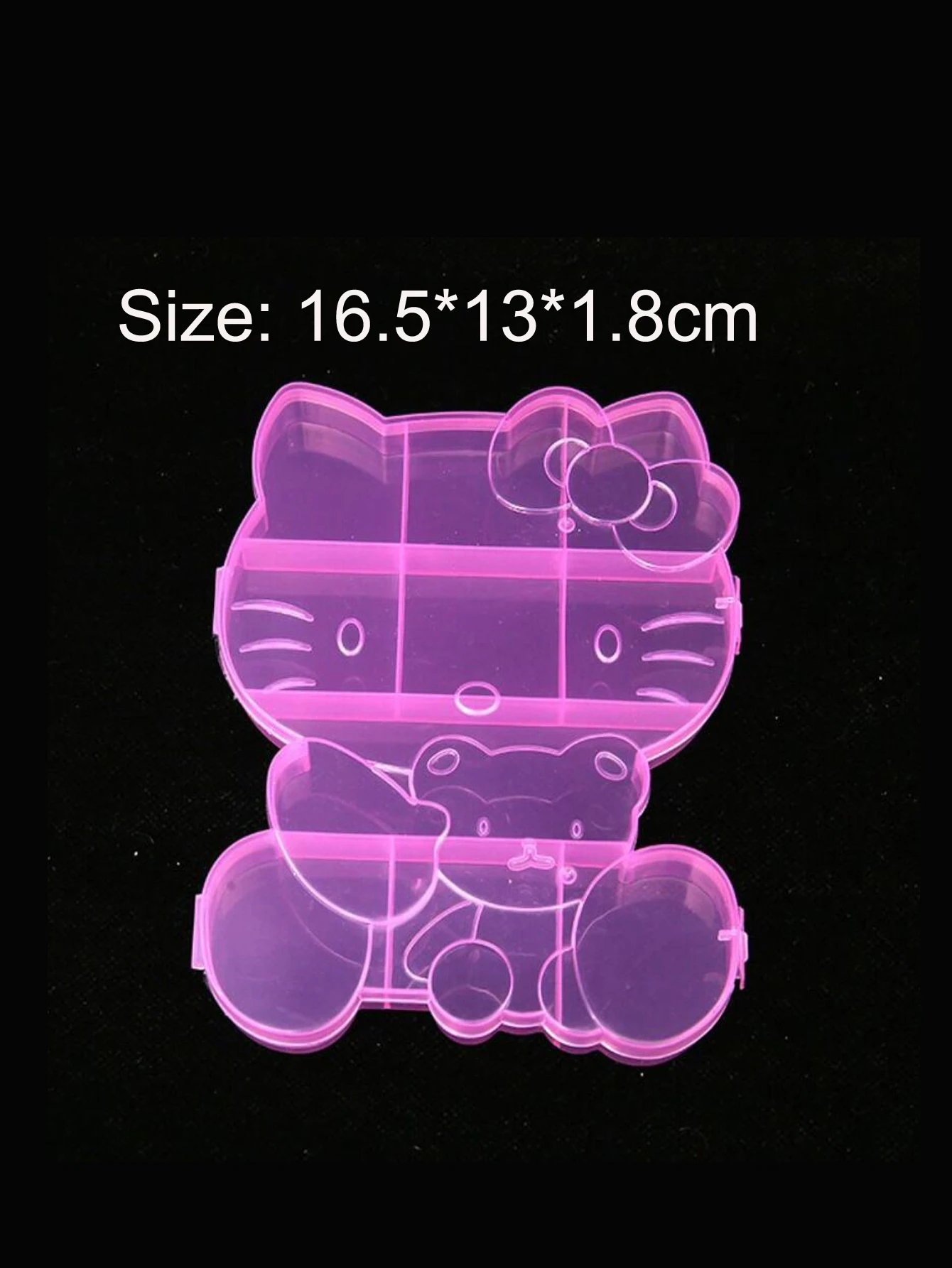 Boîte de rangement vide en forme de Hello Kitty, 1 pièce, avec poignée, chat de dessin animé, boîte à bijoux mignonne, perles à ongles, diamants, strass, étui à breloques