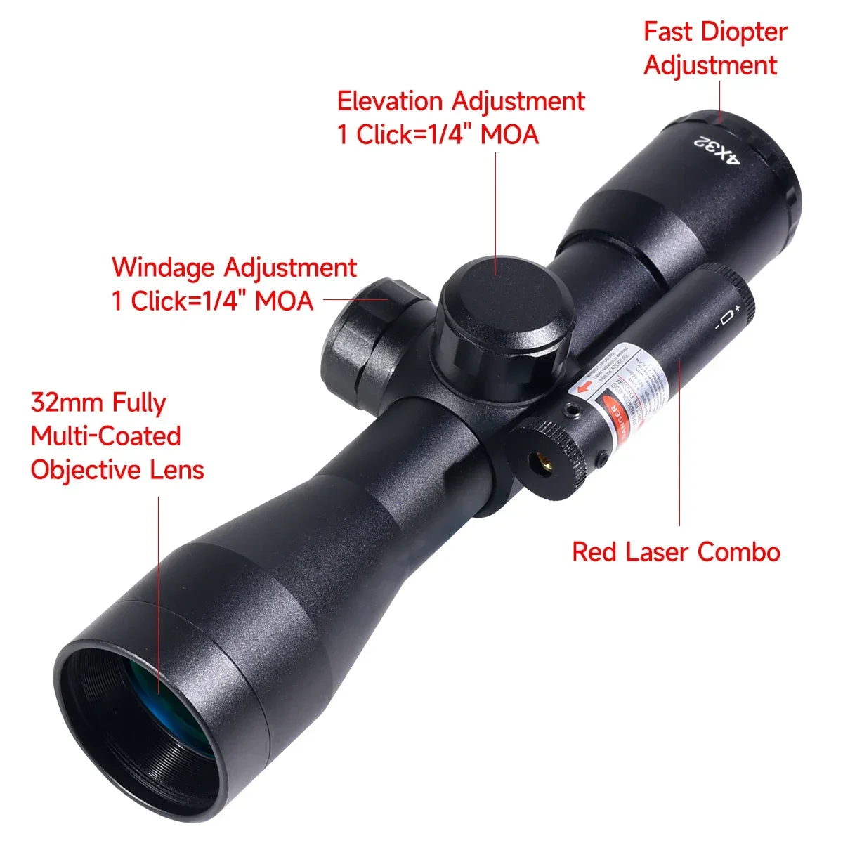 Tactical 4X32 3-9x40 with Red Laser Optical Sight Adjustable Reflex Scope Outdoor Hunting Riflescope Airsoft Accessories view 4