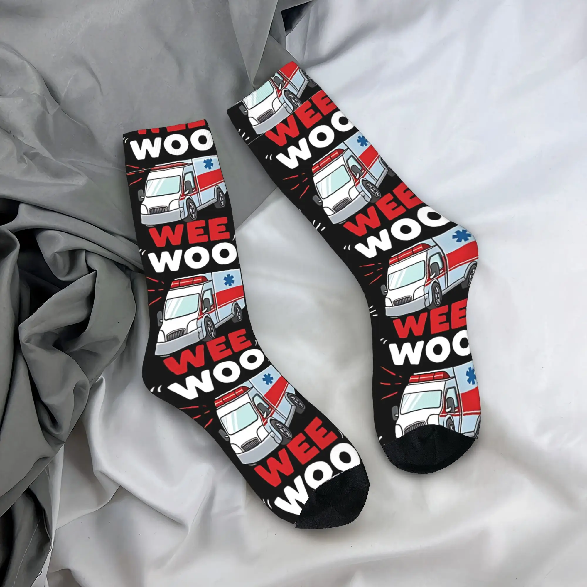 

Мужские носки унисекс Wee Woo, скорая помощь, фельдшер, неотложная медицина, подарок, медицинские чулки, осенние мягкие дышащие носки, нескользящие носки