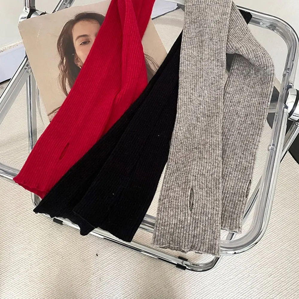 

Hand Sleeve Korean Gloves Warm Winter Gloves Solid Color Female Arm Warmers Knitted Arm Warmers Long Gloves Wool Sleeve Cuff