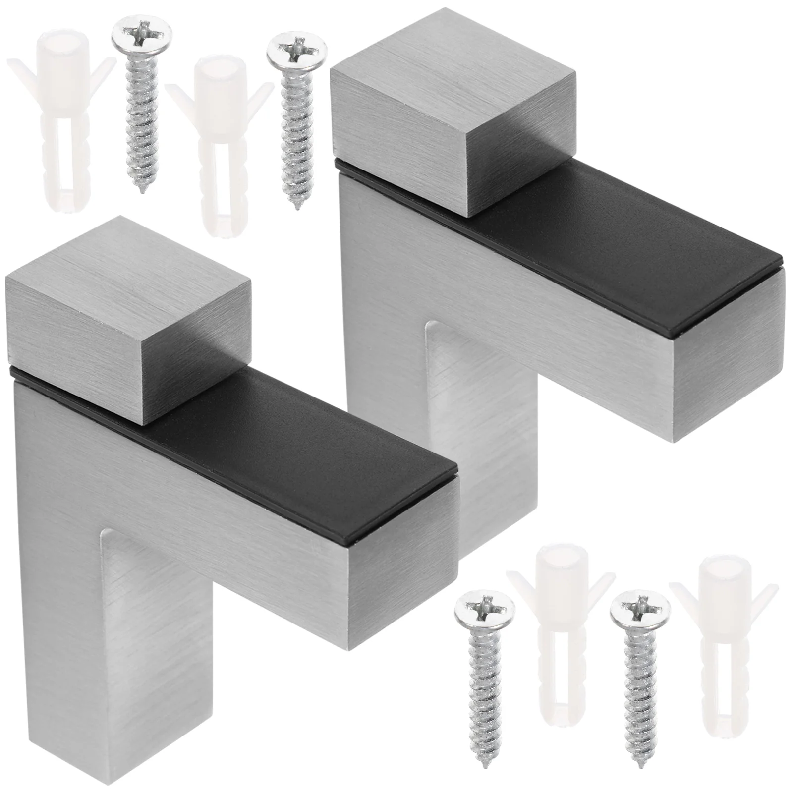 2 Pcs Adjustable Glass Clip Clips Bracket Floating Clamps Fixing Shelf Brackets Metal Wall Mount