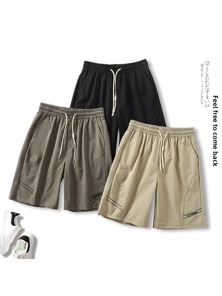 

Smooth Elastic Waist Casual orts Youthful Vitali Sle Breathable Straight Leg Pants for Men Summer Comfortable Sportswear