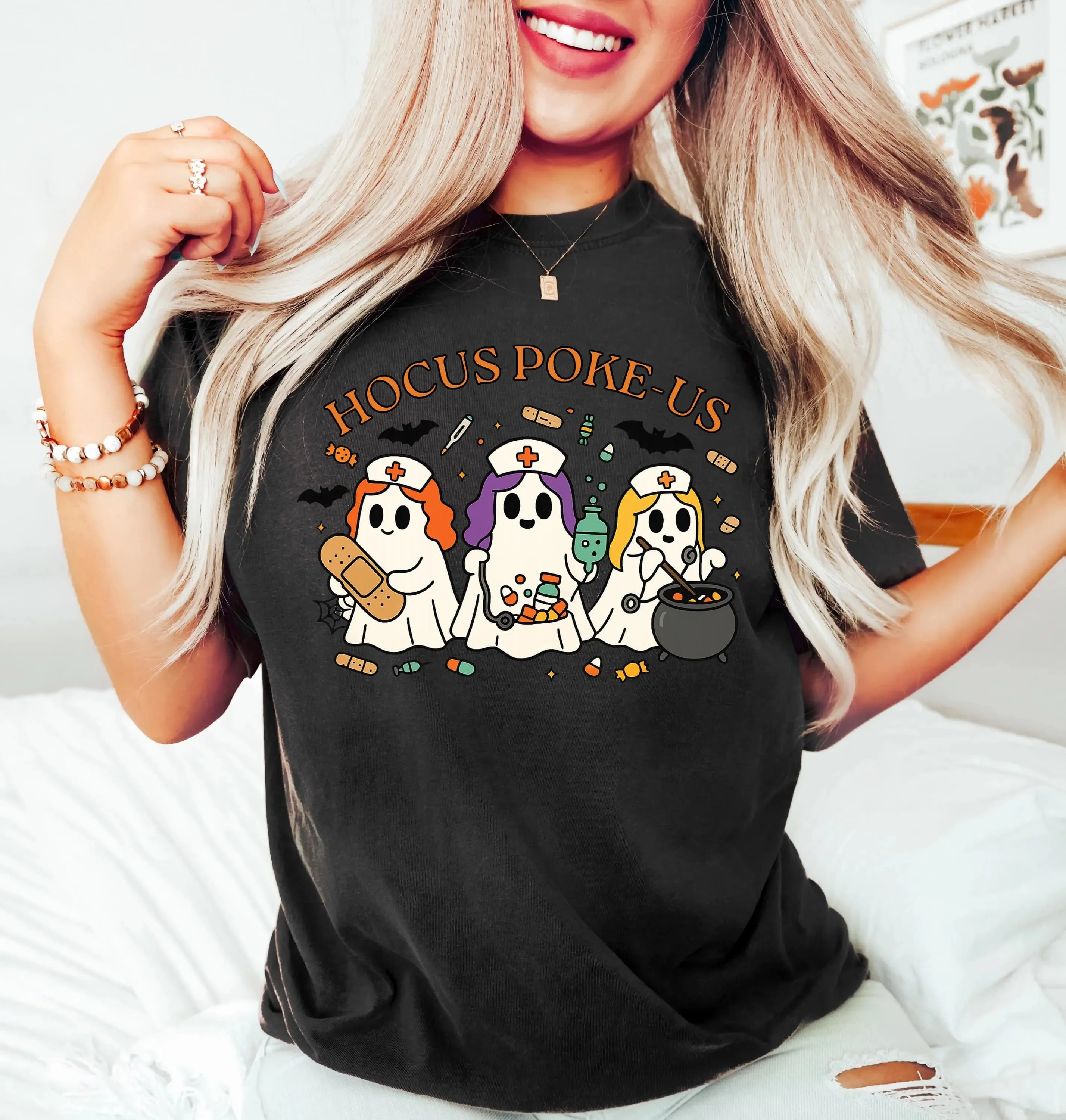 Pappy Fantasma di Halloween con camicia speculum Felpa da infermiera OBGYN Camicia da infermiera per lavoro e consegna di Halloween