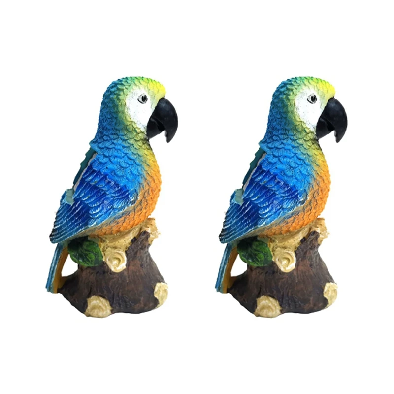 

2Pcs Solar Lights Outdoor Solar Parrot Light Parrot Resin Craft Lawn Balcony Night Light Garden Decor Gift