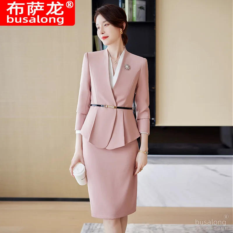 2023 New Business Suit High-End Temperament Work Clothes Women's Commuter Work Jewelry Sales Hotel Receptionist Uniform