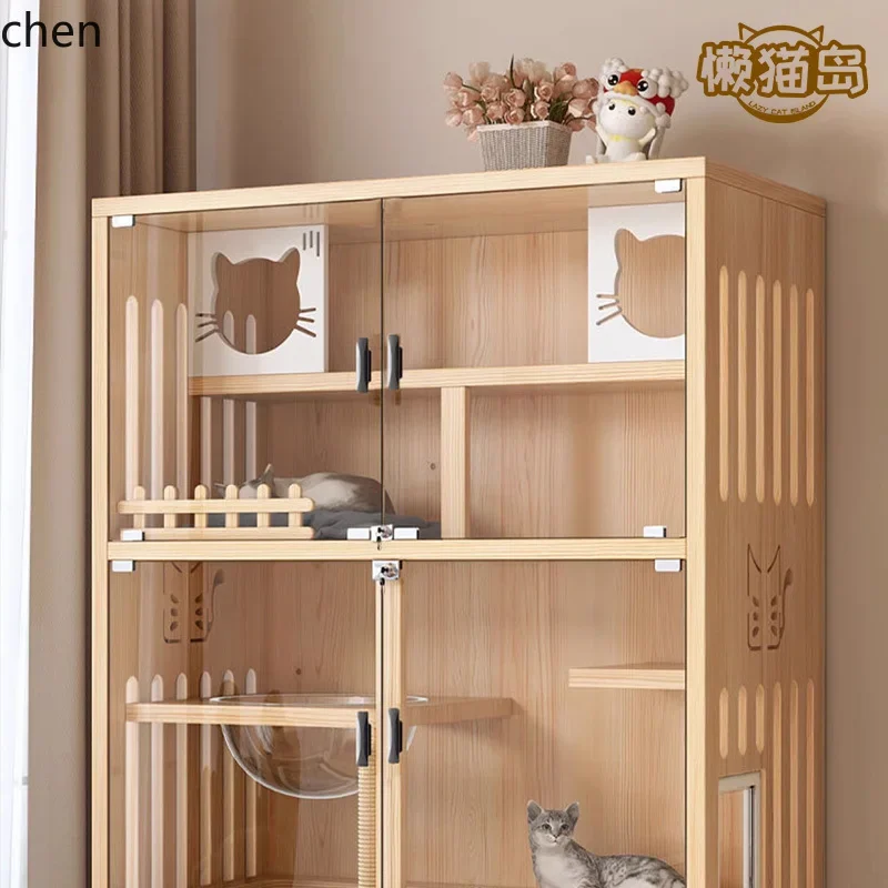DSA cat villa with toilet integrated cage household indoor large free space cat house