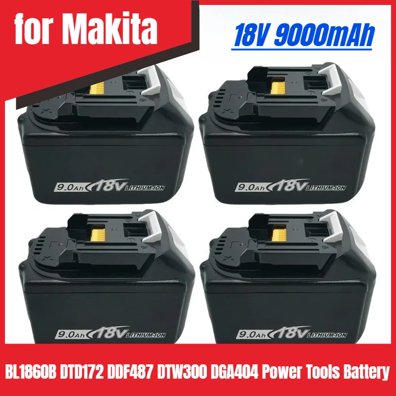 

BL1860B 18V 9Ah Rechargeable Battery for Makita DTD172 DDF487 DTW300 DGA404 Power Tools Battery