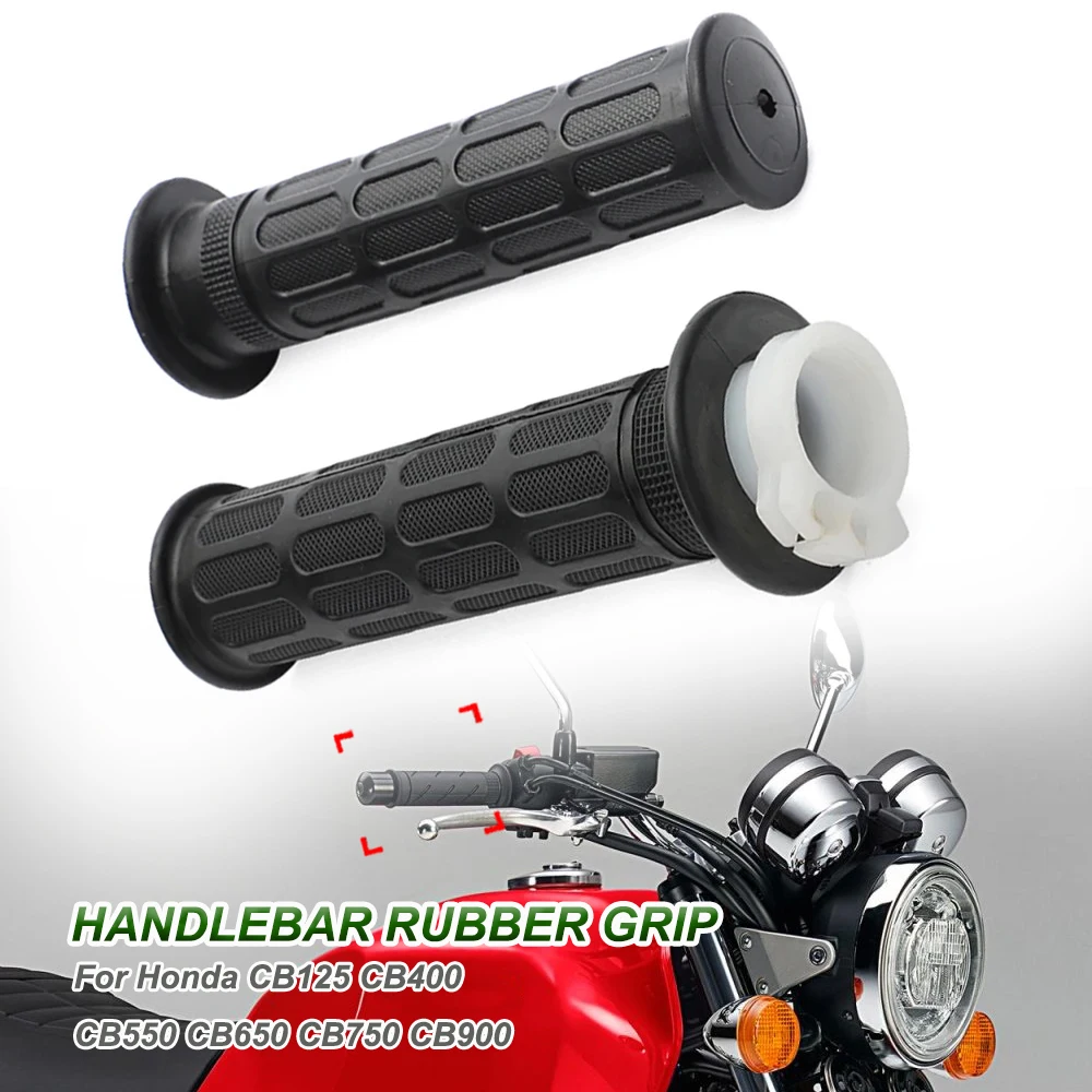 For Honda CB125 CB400 CB550 CB650 CB750 CB900 Motorcycle Handlebar Rubber Grip Set Anti-Slip